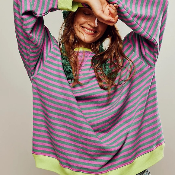 We The Free Tops - #20. We The Free Classic Striped Oversized Crewneck